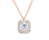 Cushion Diamond Halo Necklace