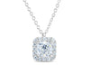 Cushion Diamond Halo Necklace