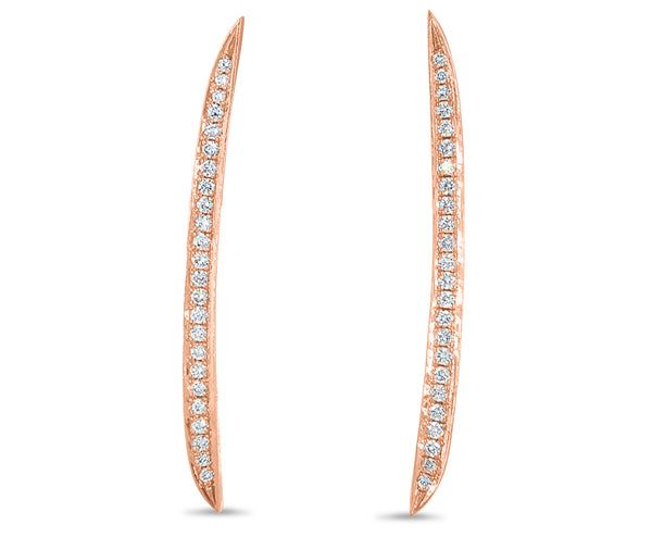 Straight line diamond earrings