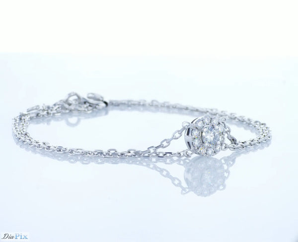 Circular Diamond Halo Bracelet