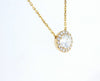 Round cut diamond halo necklace