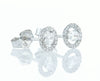 Oval with diamond halo earrings