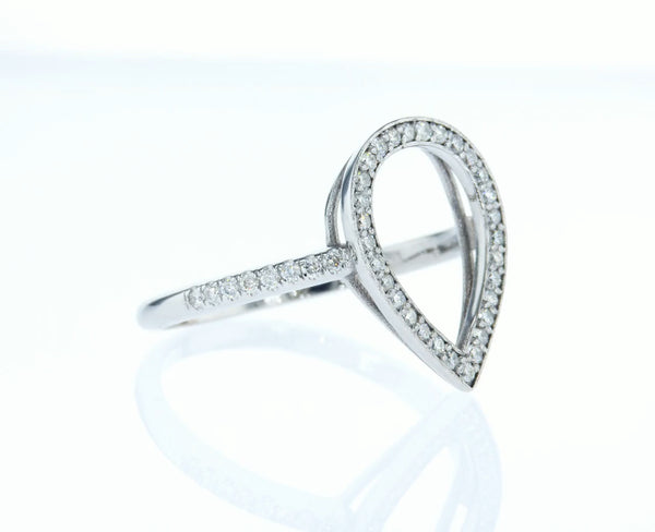 Pave Open Pear Ring