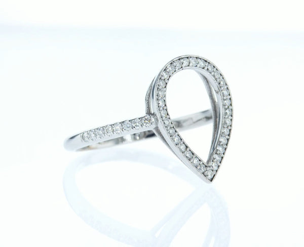 Pave Open Pear Ring