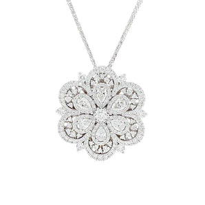 Mix Shape Diamond Flower Necklace