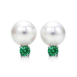 Pearl and colored stone earrings