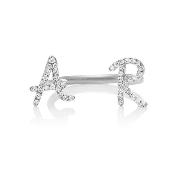 Double Initial Diamond Ring