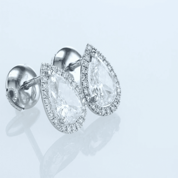 Halo Pear Earrings