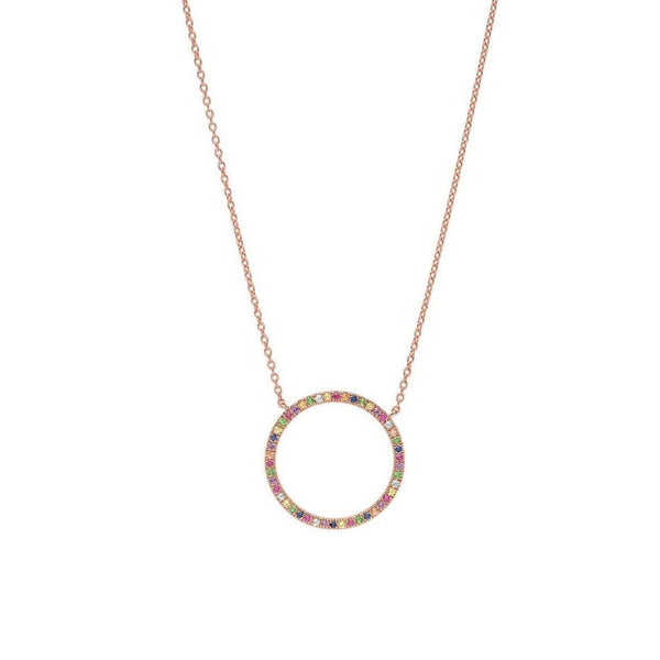 Rainbow Circle Necklace