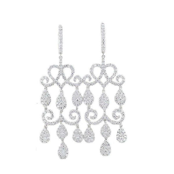 Floating drop and lace diamond earrings