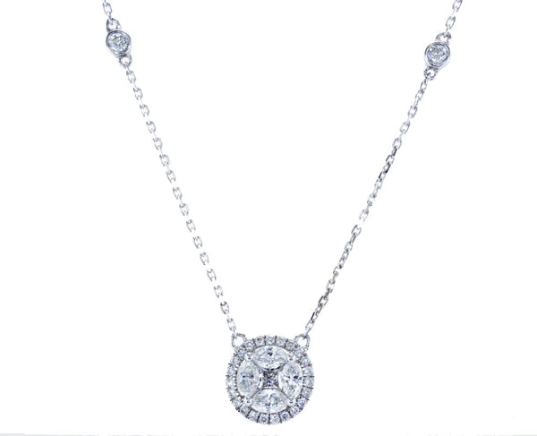 Mixed Shape Round Diamond Necklace