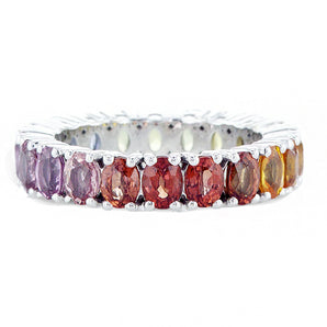 Rainbow Oval Cut Eternity Band