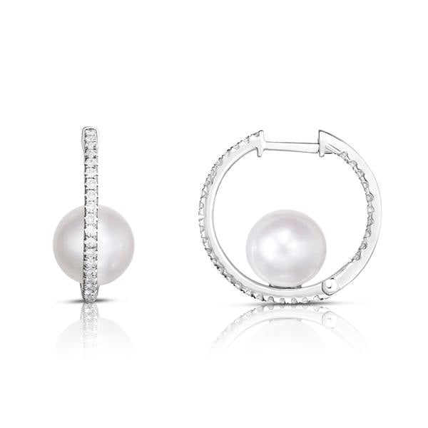 Pearl Diamond Hoops