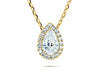 Pear Cut Diamond Halo Necklace