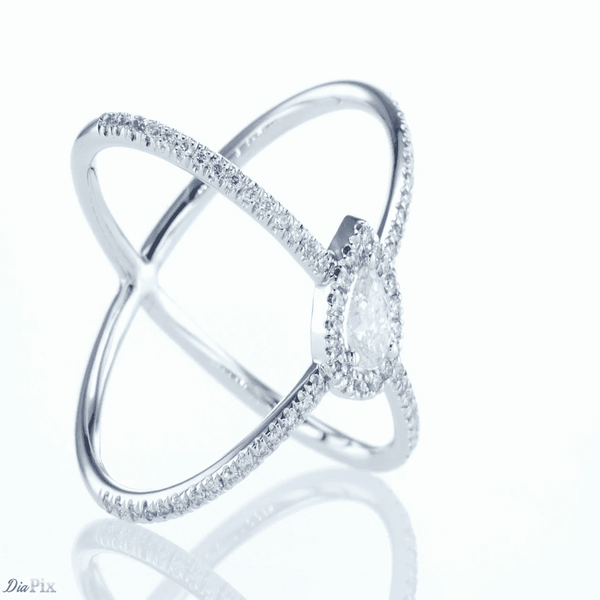 X Pear Diamond Ring