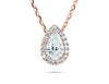 Pear Cut Diamond Halo Necklace