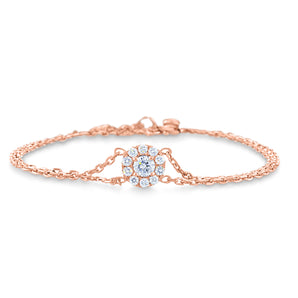 Circular Diamond Halo Bracelet