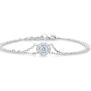 Circular Diamond Halo Bracelet